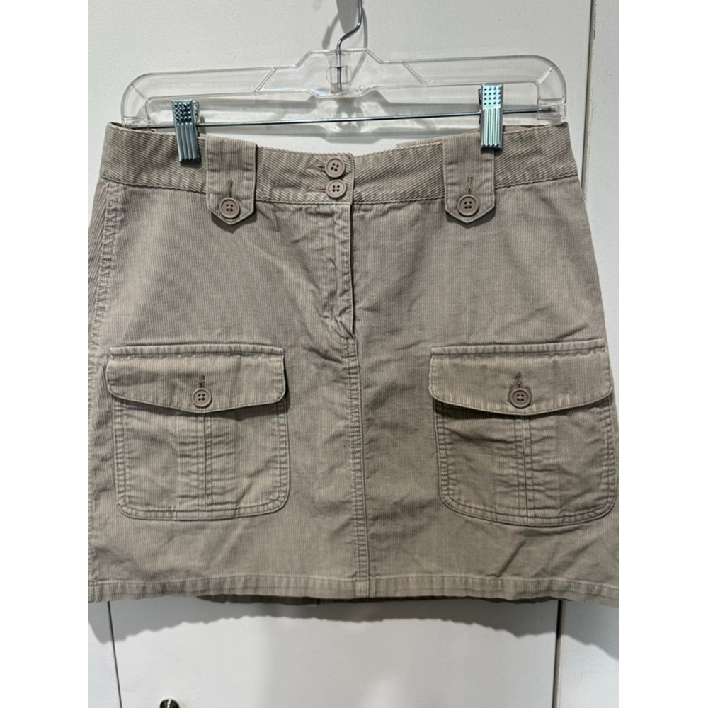 Women's Bass Beige Corduroy cargo pocket Mini Skirt Size 6
